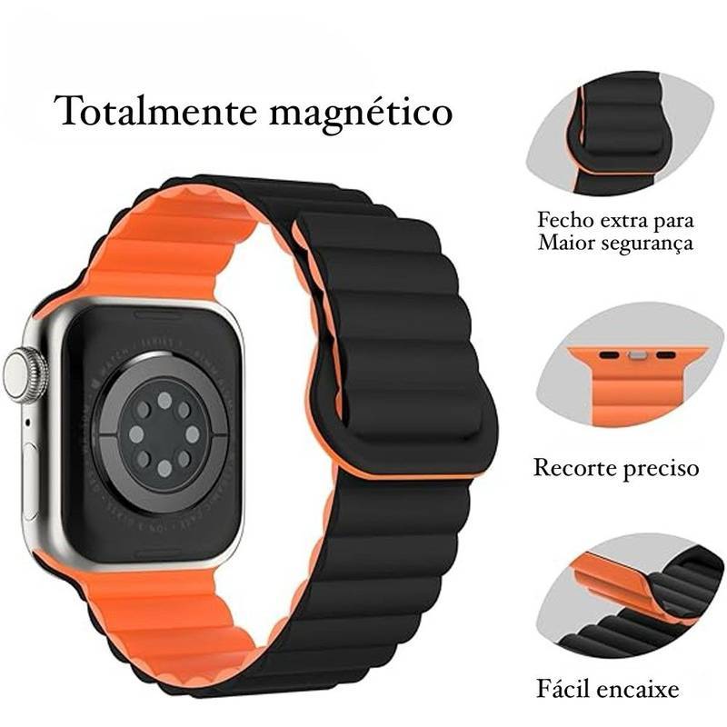 Pulseira Elo Magnético com fecho de Laço 42mm/44mm/45mm/47mm/49mm