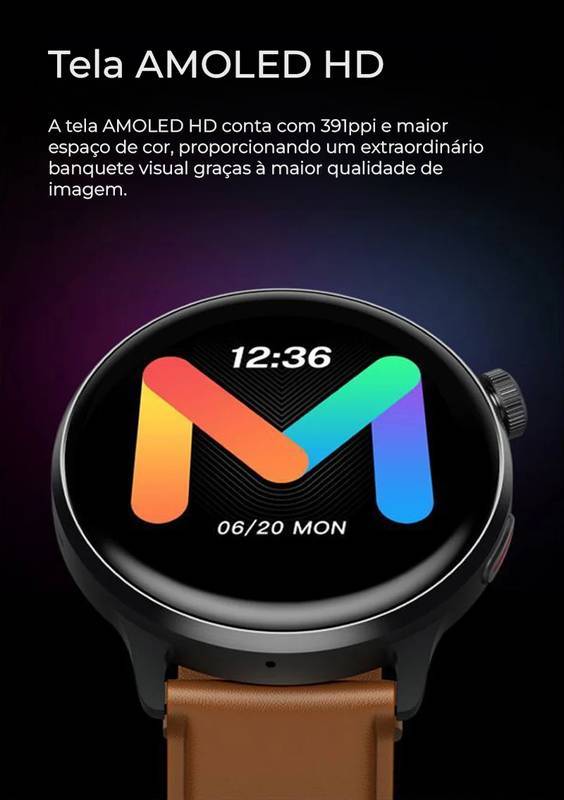 Mibro Lite 2 | Tela Amoled | 2ATM | Duas Pulseiras