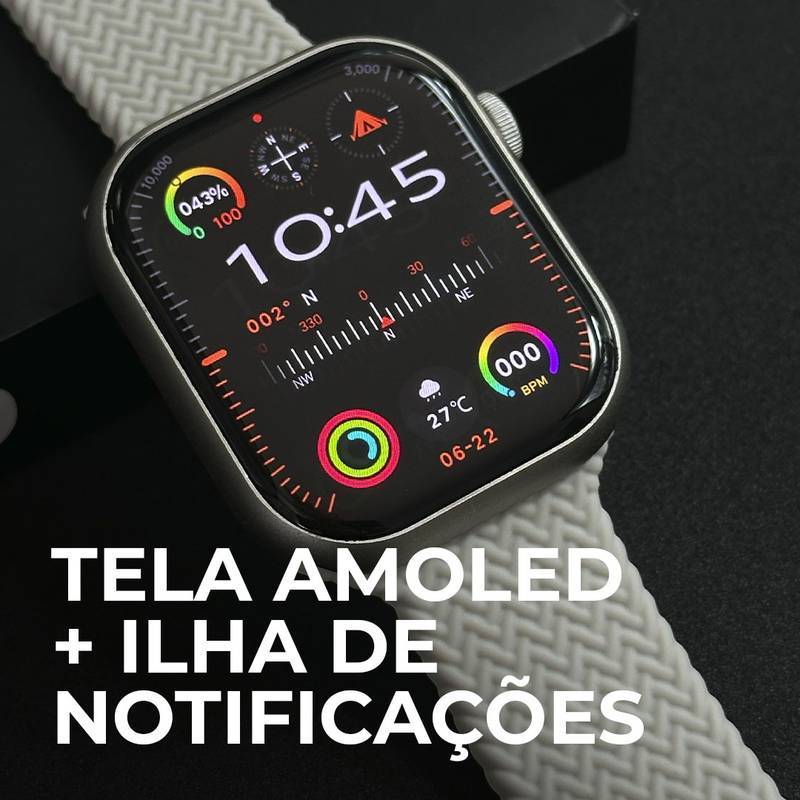 Xw9 Pro 45mm - Tradicional Com Tela Amoled E Cpu Dual Core + Função Dois Gestos