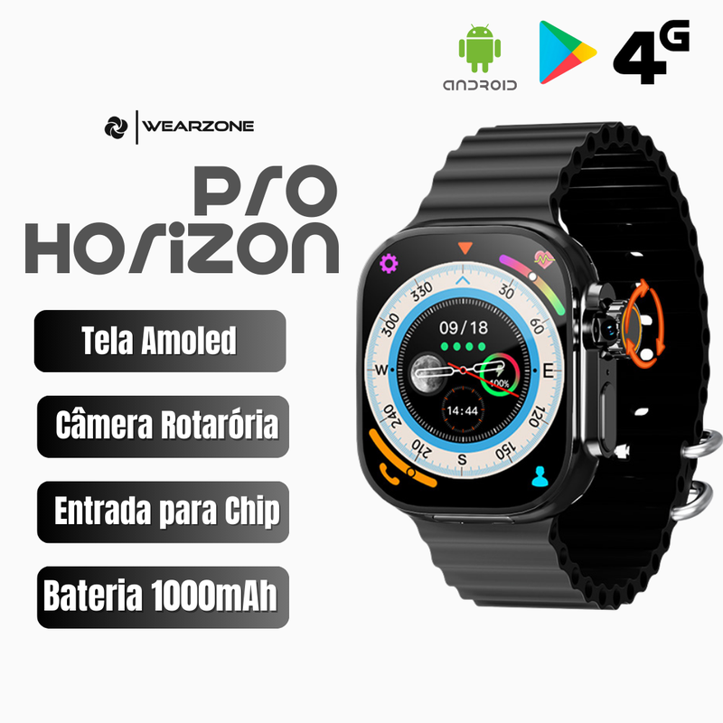 Horizon Pro 4G AMOLED | Câmera Rotatória + NFC | 64Gb de Armazenamento e 4Gb de Ram