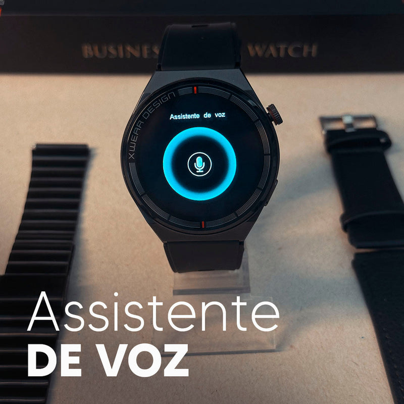 XH4 Max 46mm | Smartwatch Executivo com 3 pulseiras