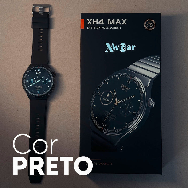 XH4 Max 46mm | Smartwatch Executivo com 3 pulseiras